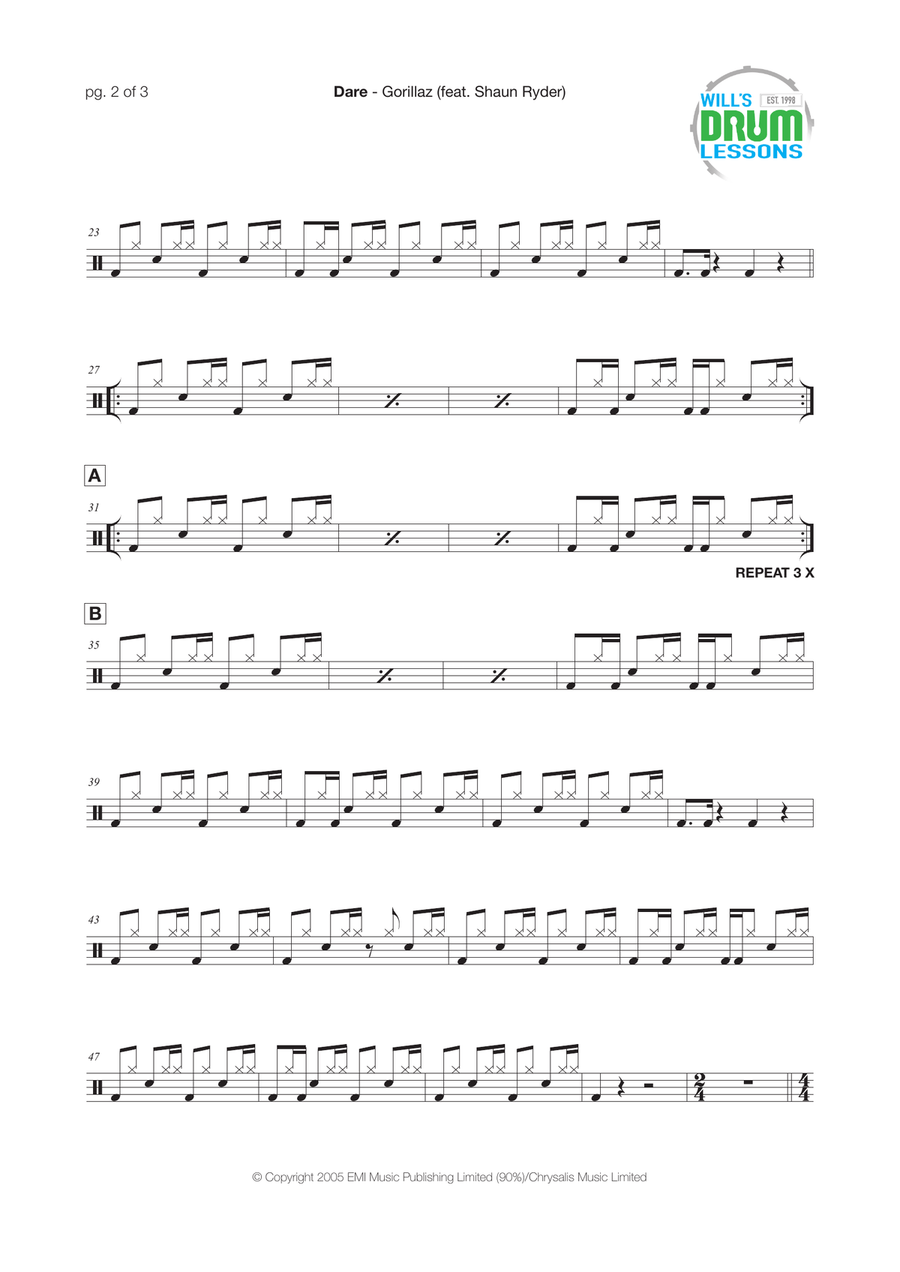 Dare Dare Drum Set scores gallery preview page 2