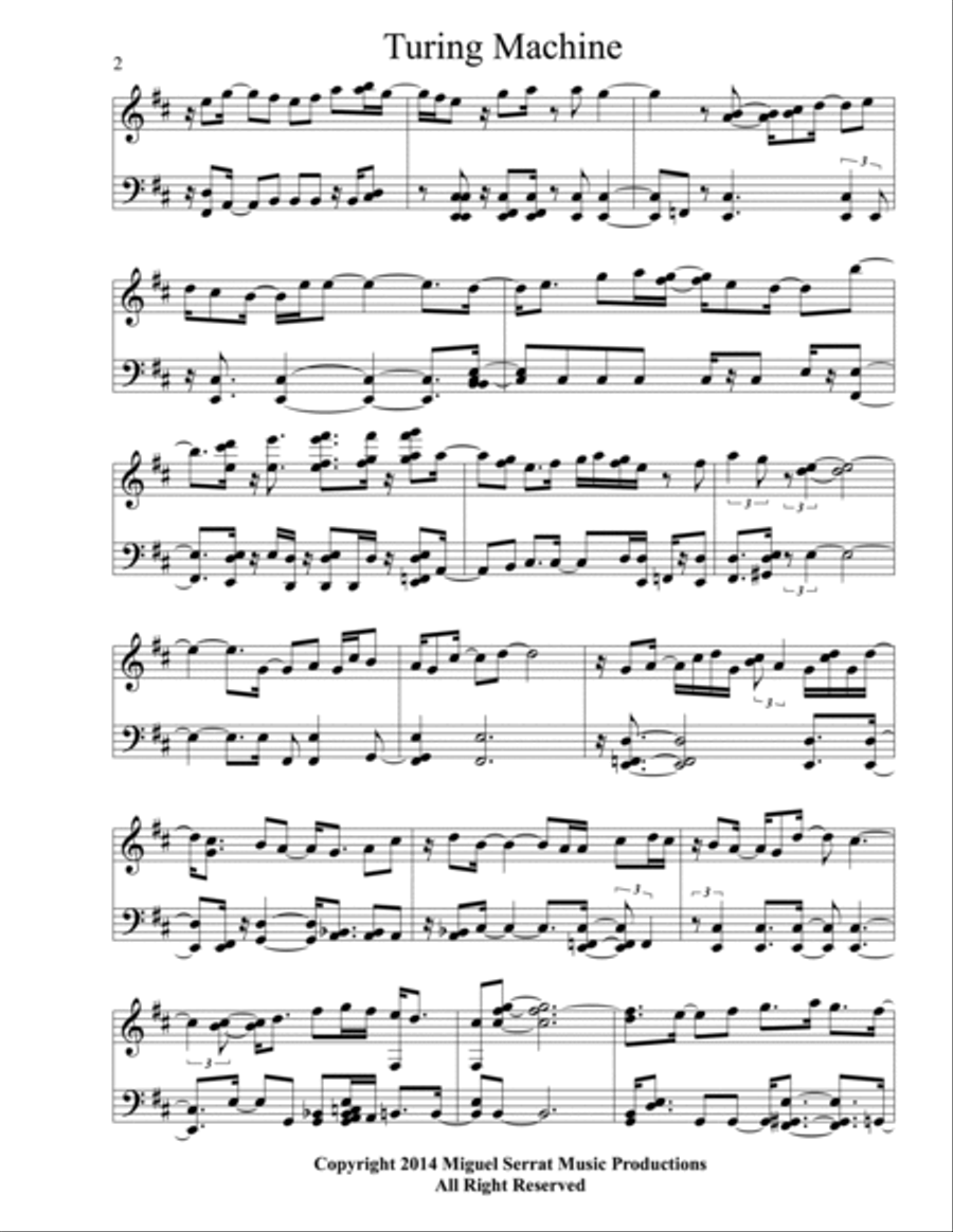 Turing Machine Piano, Vocal, Guitar scores gallery preview page 2