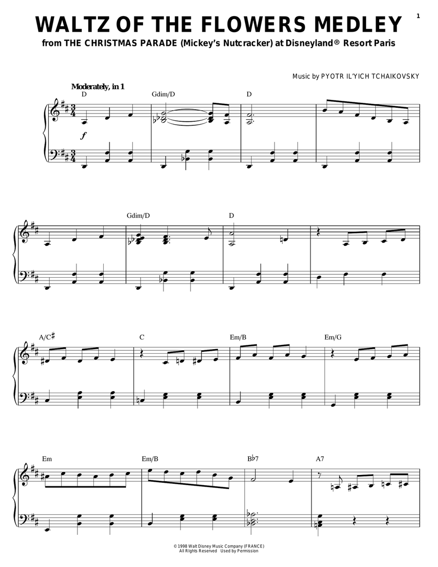 Waltz Of The Flowers Medley Piano Solo scores gallery preview page 1
