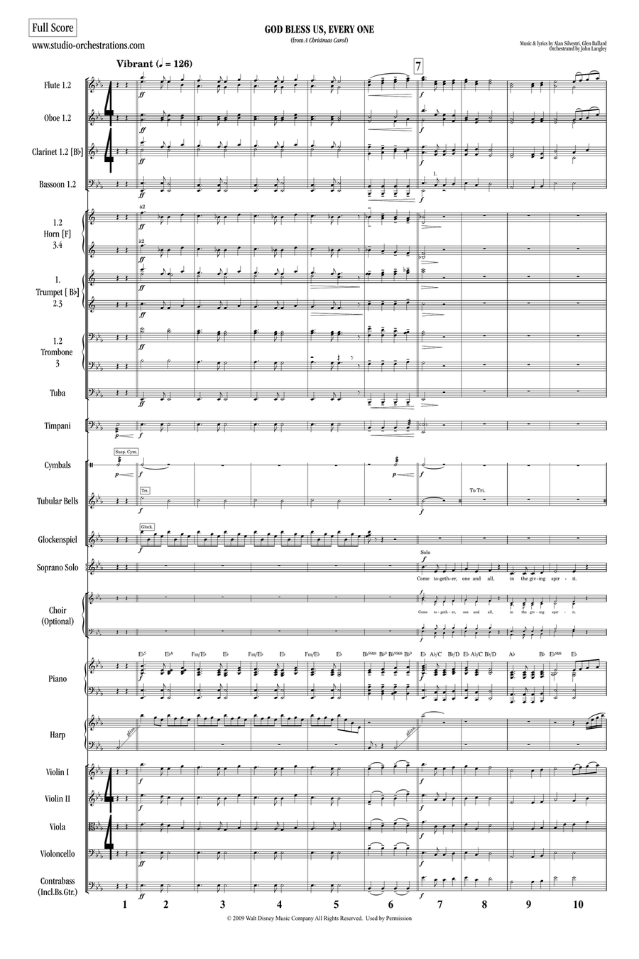 God Bless Us Everyone Full Orchestra scores gallery preview page 2