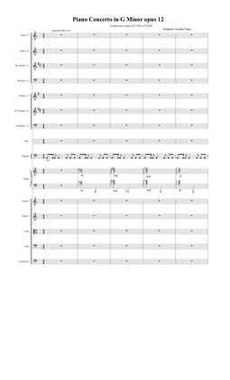 Piano Concerto No 1 in G minor Opus 12 (in one Movement) - Score Only