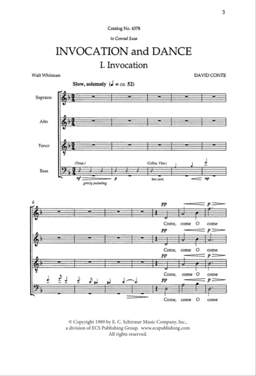 Invocation and Dance Invocation and Dance 4-Part scores gallery preview page 3