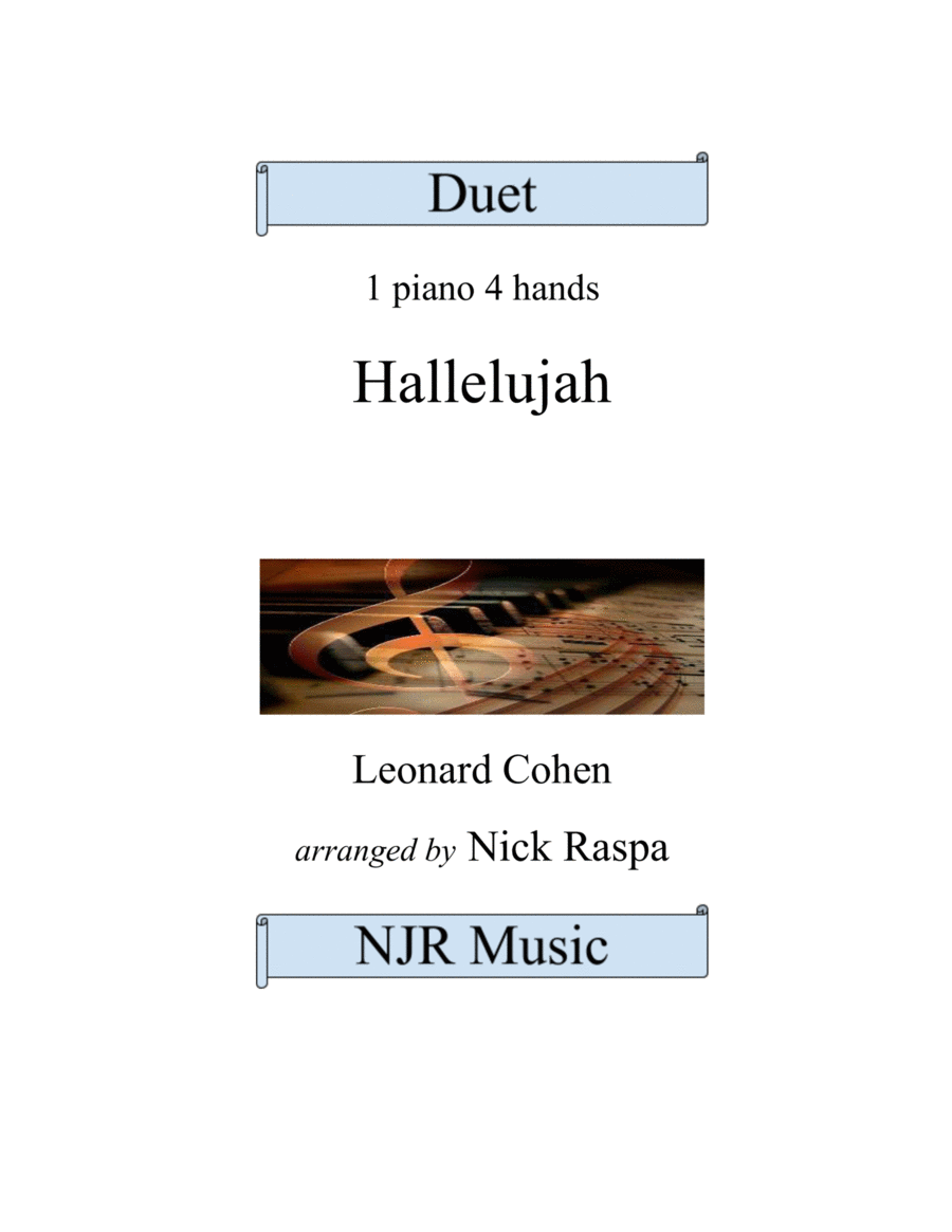 Hallelujah 1 Piano, 4-Hands scores gallery preview page 1
