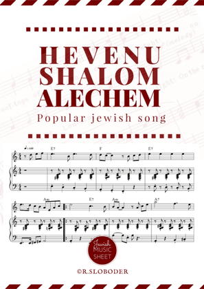 Book cover for Hevenu Shalom Aleichem, solo + piano accompaniment | הבאנו שלום עליכם