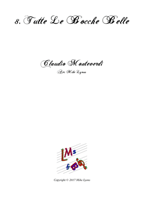 Book cover for Monteverdi Second Book of Madrigals - No 8 Tutte le bocche belle