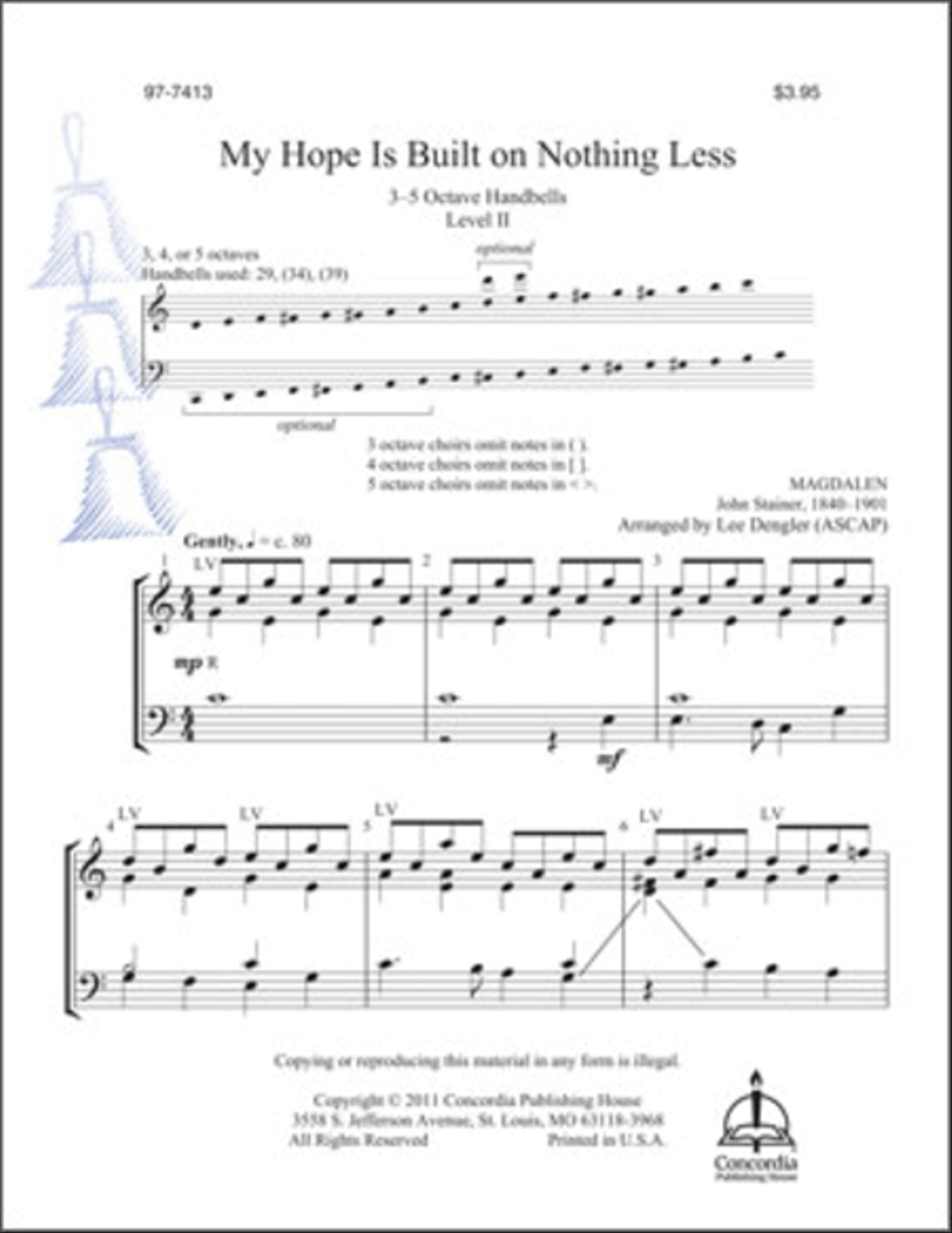 My Hope Is Built on Nothing Less (Dengler) Handbell Choir scores gallery preview page 1