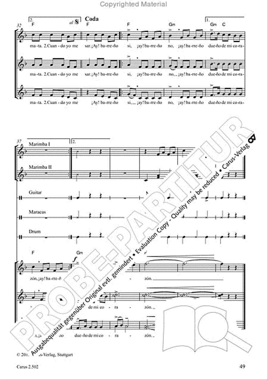 Makumbebe II. Latin American Choral Repertoire. Carmina mundi. Music + CD Choir scores gallery preview page 50