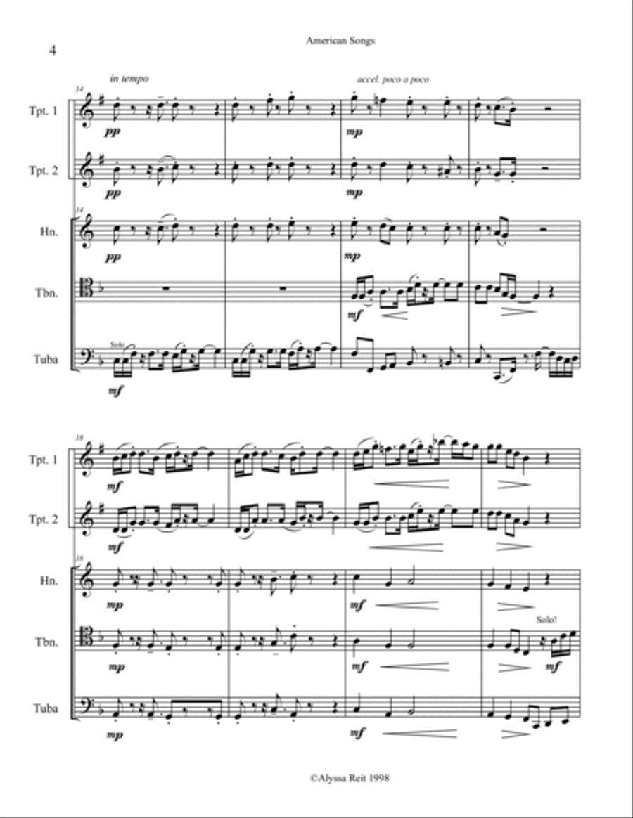 American Soings Brass Ensemble scores gallery preview page 6