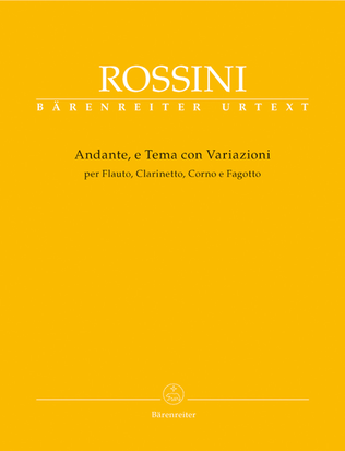 Book cover for Andante and Theme and Variations for Flute, Clarinet, Horn and Bassoon