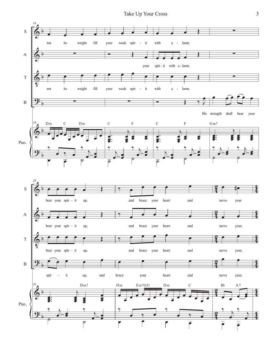 Take Up Your Cross (SATB) 4-Part scores gallery preview page 3