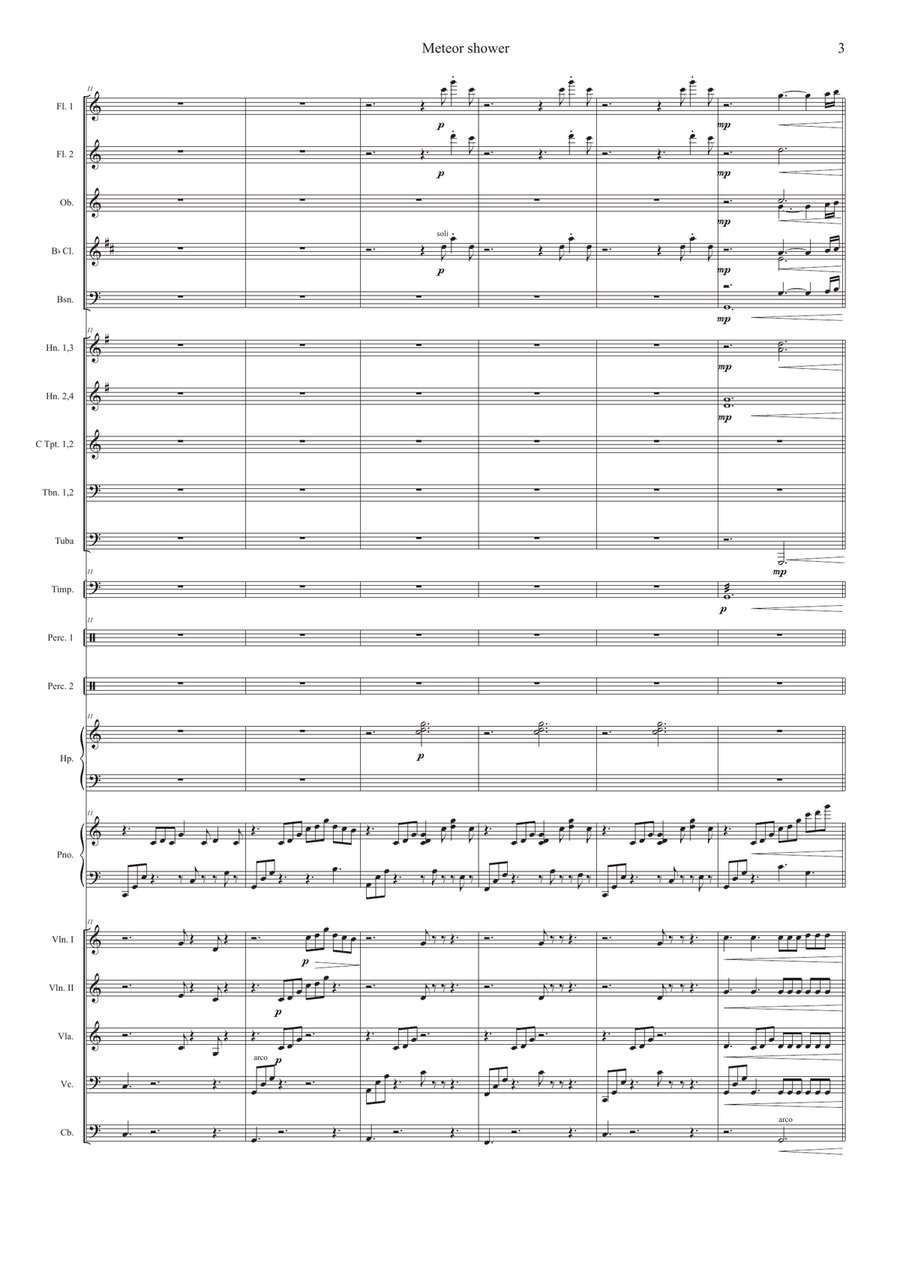 Meteor Shower (Orchestra Version) - Score Only Full Orchestra scores gallery preview page 3