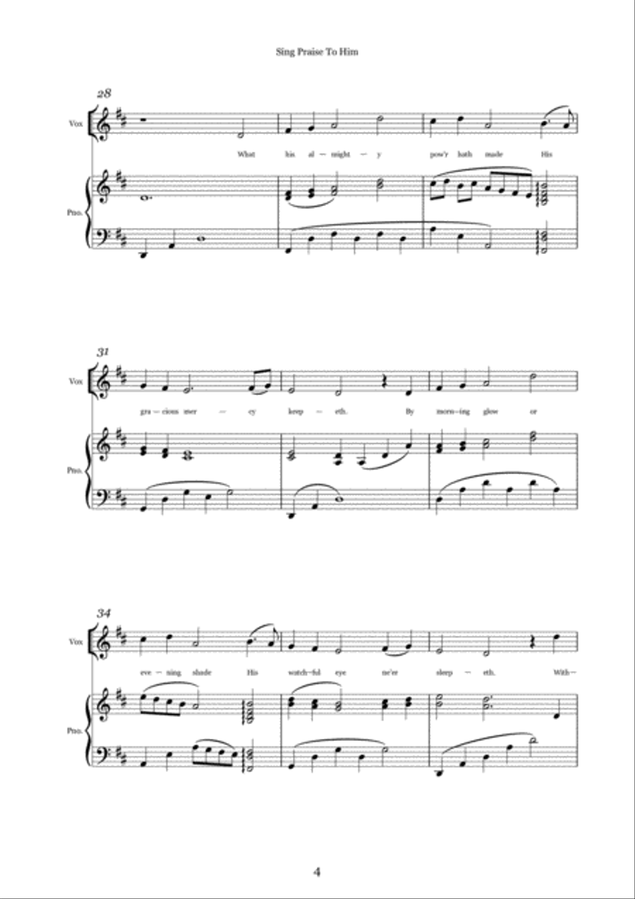 Sing Praise to Him Sing Praise to Him Voice scores gallery preview page 4