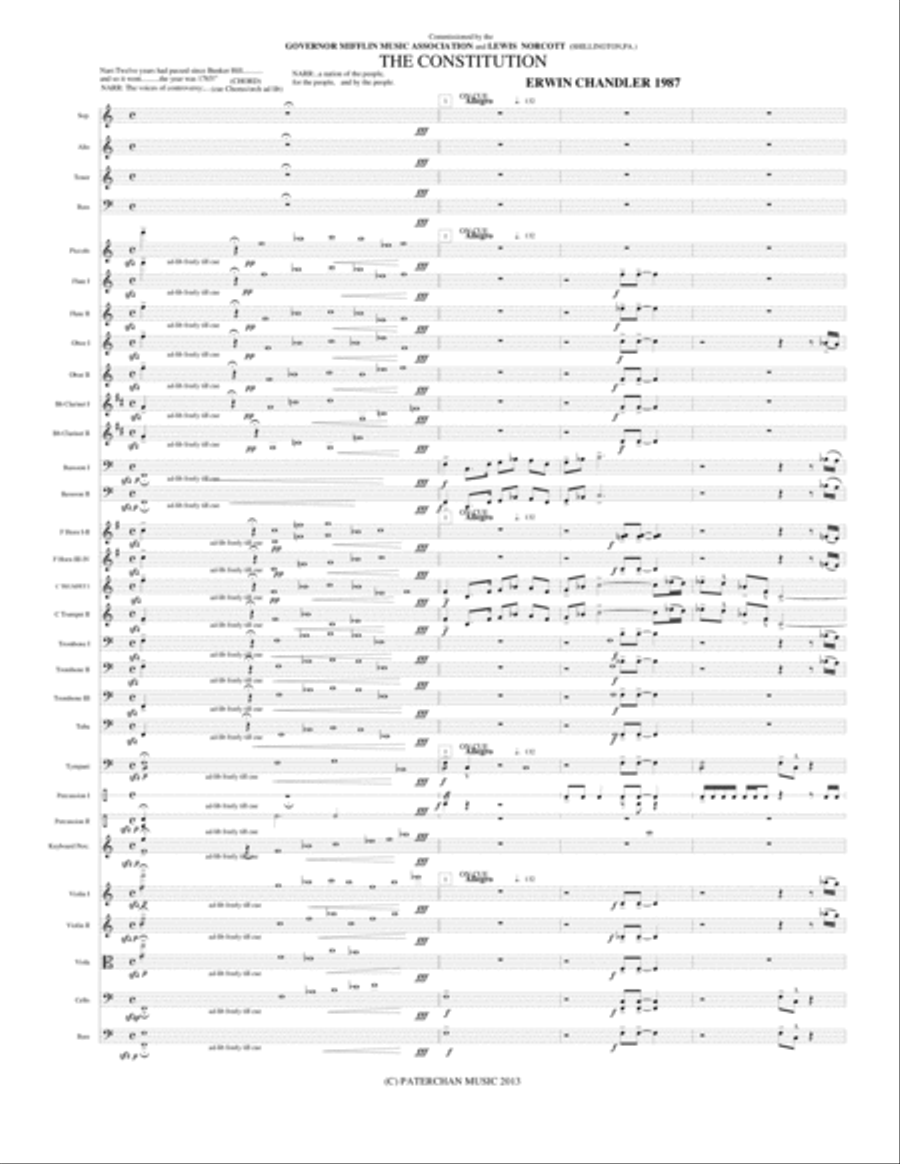 THE CONSITITUTION choir orchestra Narr. Choir scores gallery preview page 1