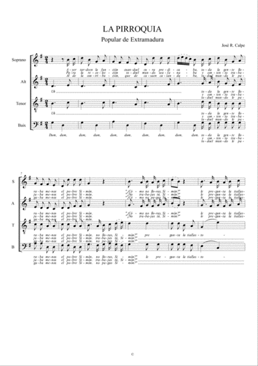 LA PIRROQUIA 4-Part scores gallery preview page 1