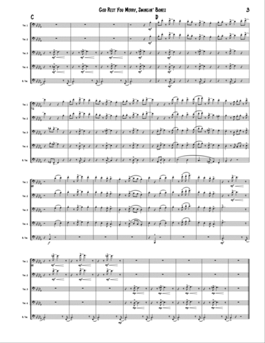 God Rest You Merry, Gentlemen (Trombone Quintet) Brass Quintet scores gallery preview page 3