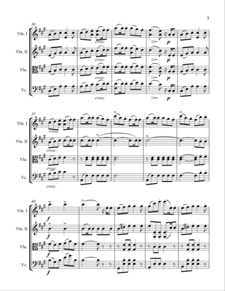 Hunting Song String Quartet scores gallery preview page 3