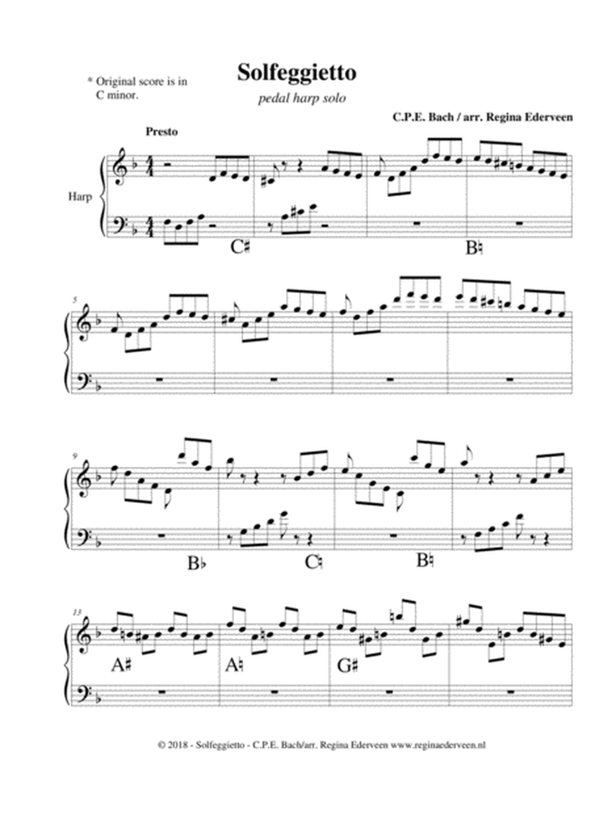 Solfeggietto (C.P.E. Bach) - pedal harp solo image number null