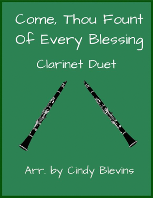 Book cover for Come, Thou Fount of Every Blessing, Clarinet Duet