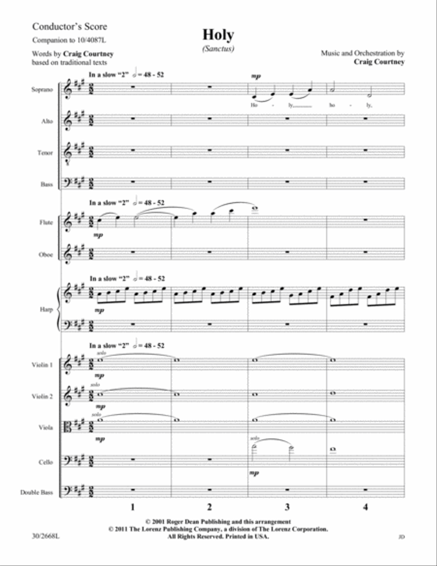 Holy (Sanctus) - Instrumental Ensemble Score and Parts Flute scores gallery preview page 1