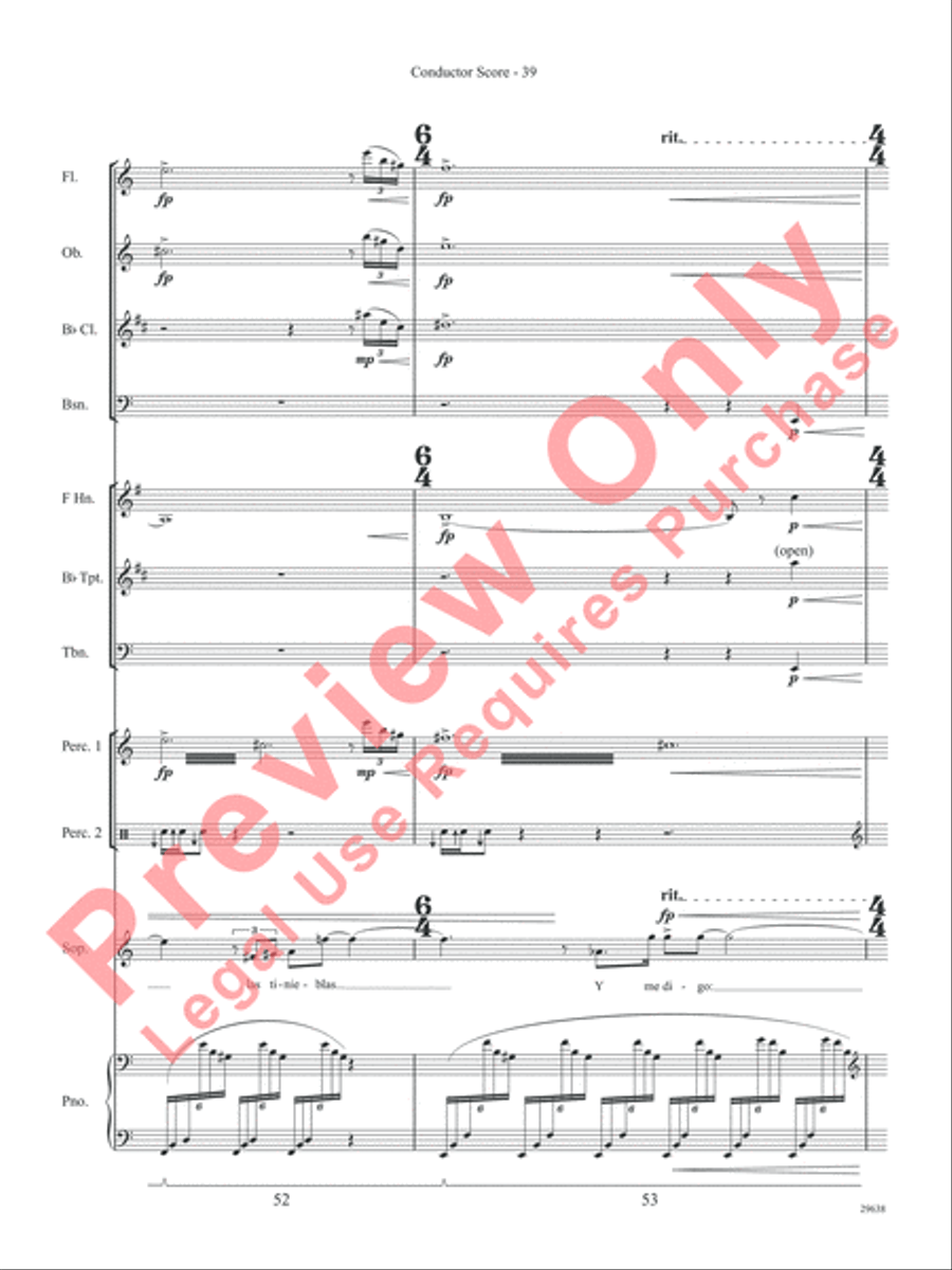 Three Spanish Songs (for Soprano and Wind Ensemble) Concert Band scores gallery preview page 44