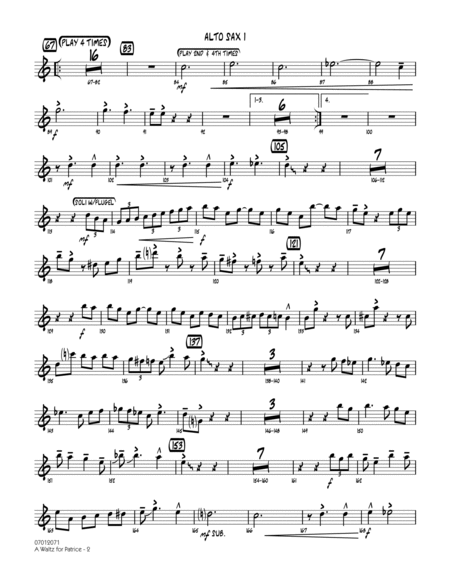 A Waltz for Patrice - Alto Sax 1