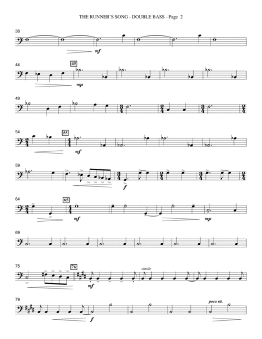 The Runner's Song - Double Bass Choir scores gallery preview page 2