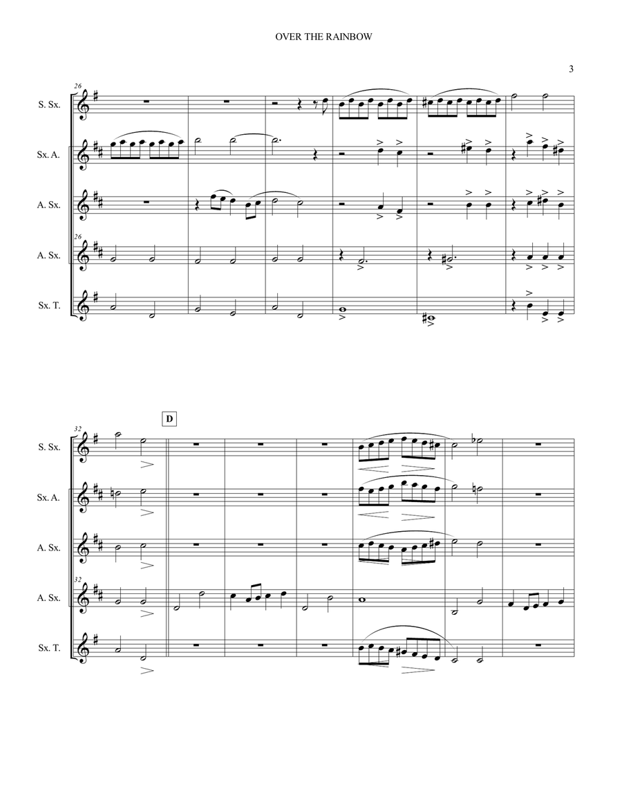 Over The Rainbow Over The Rainbow Woodwind Quintet scores gallery preview page 4