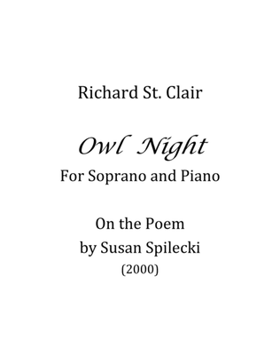 Owl Night, for Soprano and Piano