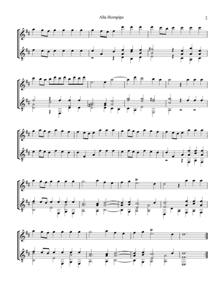Alla Hornpipe from Water Music for violin or flute and guitar image number null