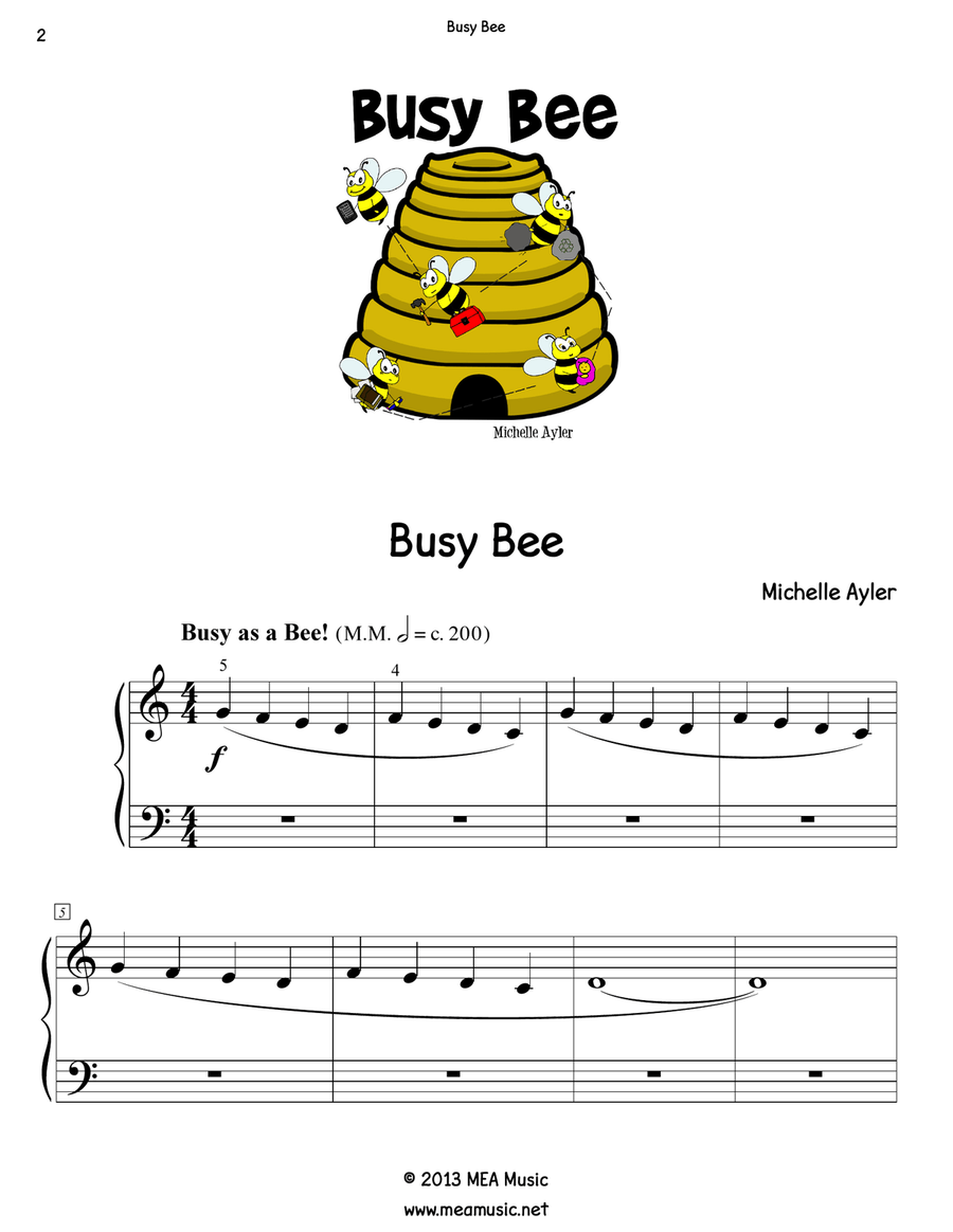 Busy Bee (Beginner Piano) Piano Method scores gallery preview page 2