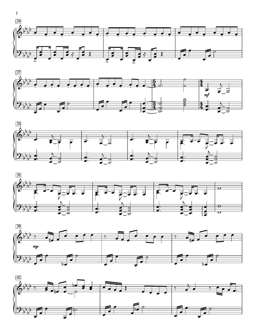 Hello/Lacrimosa Hello/Lacrimosa Piano Solo scores gallery preview page 2
