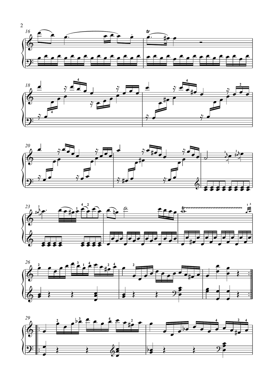 Sonata in C Major K.545 (Allegro) Piano Solo scores gallery preview page 2