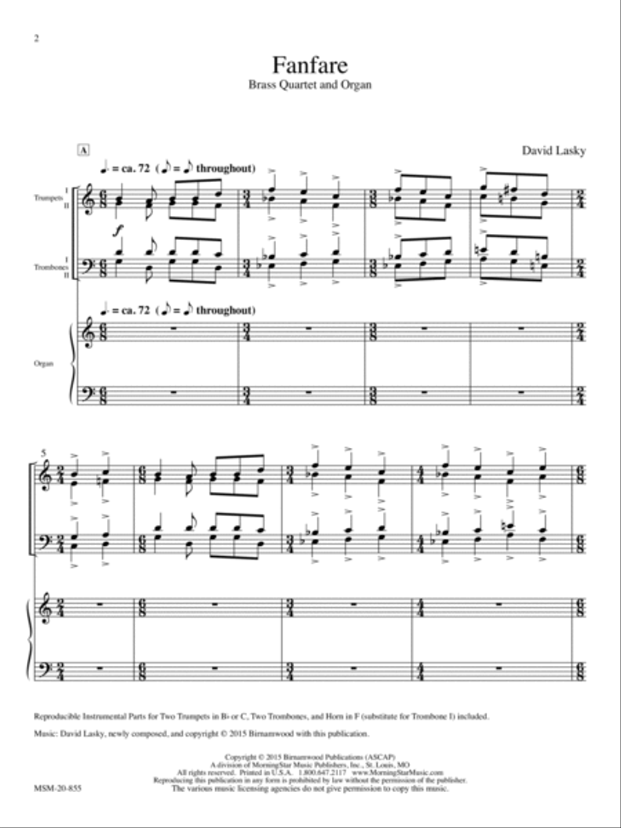 Fanfare Organ scores gallery preview page 3