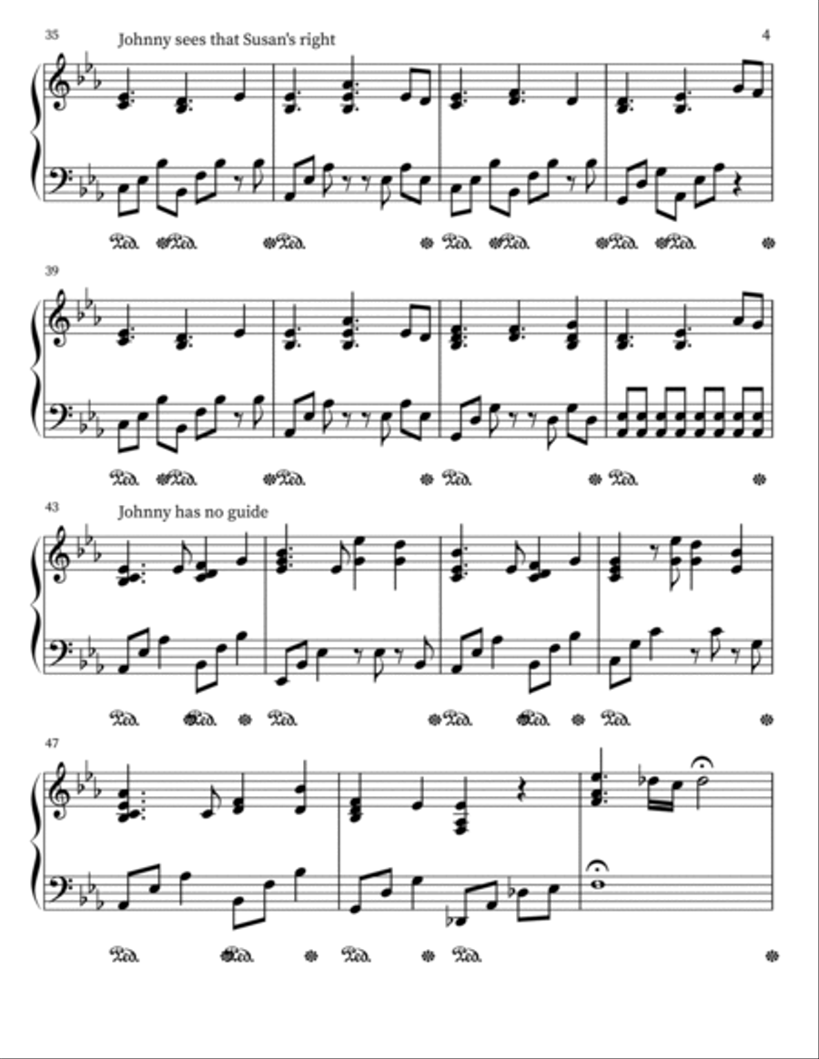 Johnny Can't Decide Easy Piano scores gallery preview page 4