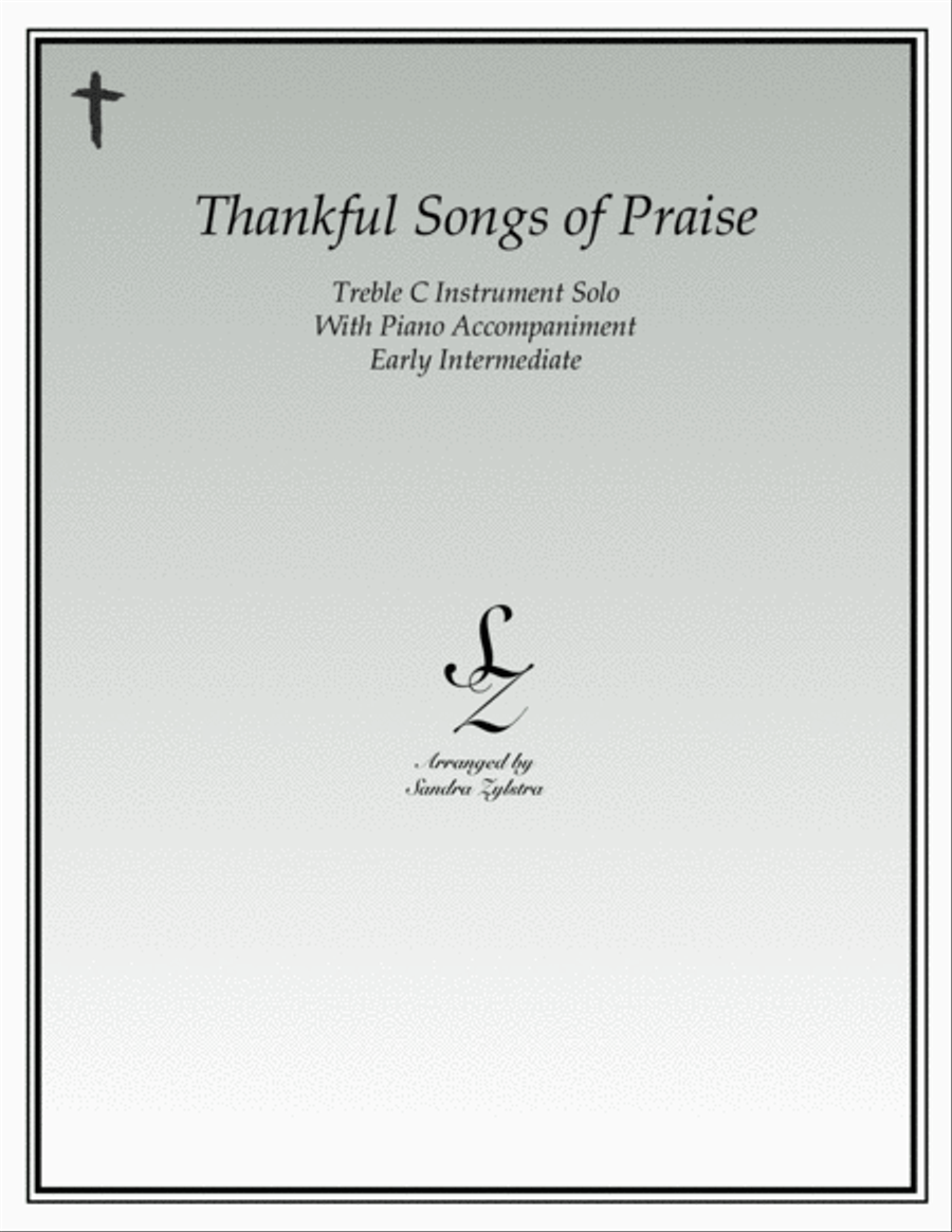 Thankful Songs of Praise (treble C instrument solo) Piano scores gallery preview page 1