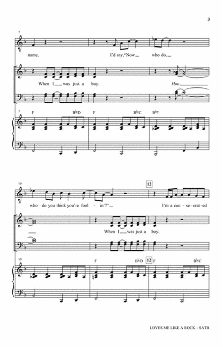 Loves Me Like a Rock 4-Part scores gallery preview page 3