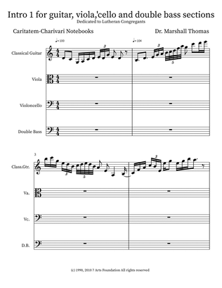 Intro 1 for guitar, viola,'cello and double bass sections
