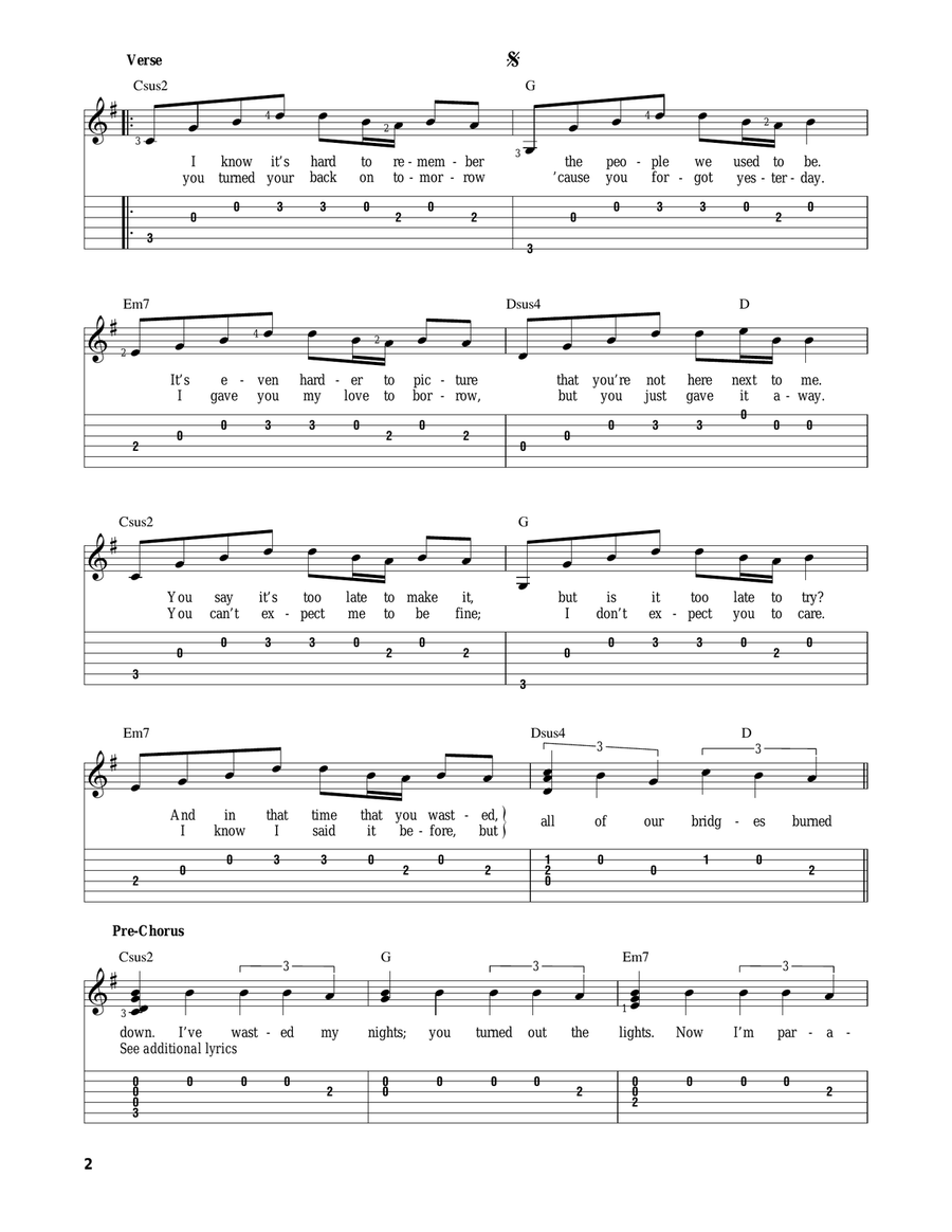 Payphone Payphone Acoustic Guitar scores gallery preview page 2