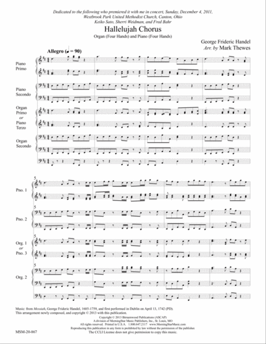 Hallelujah Chorus Choir scores gallery preview page 1