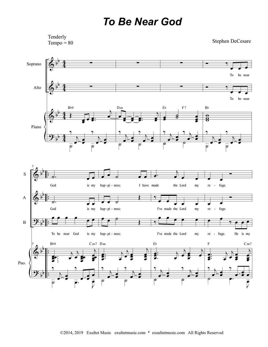 To Be Near God (SAB) 3-Part scores gallery preview page 1