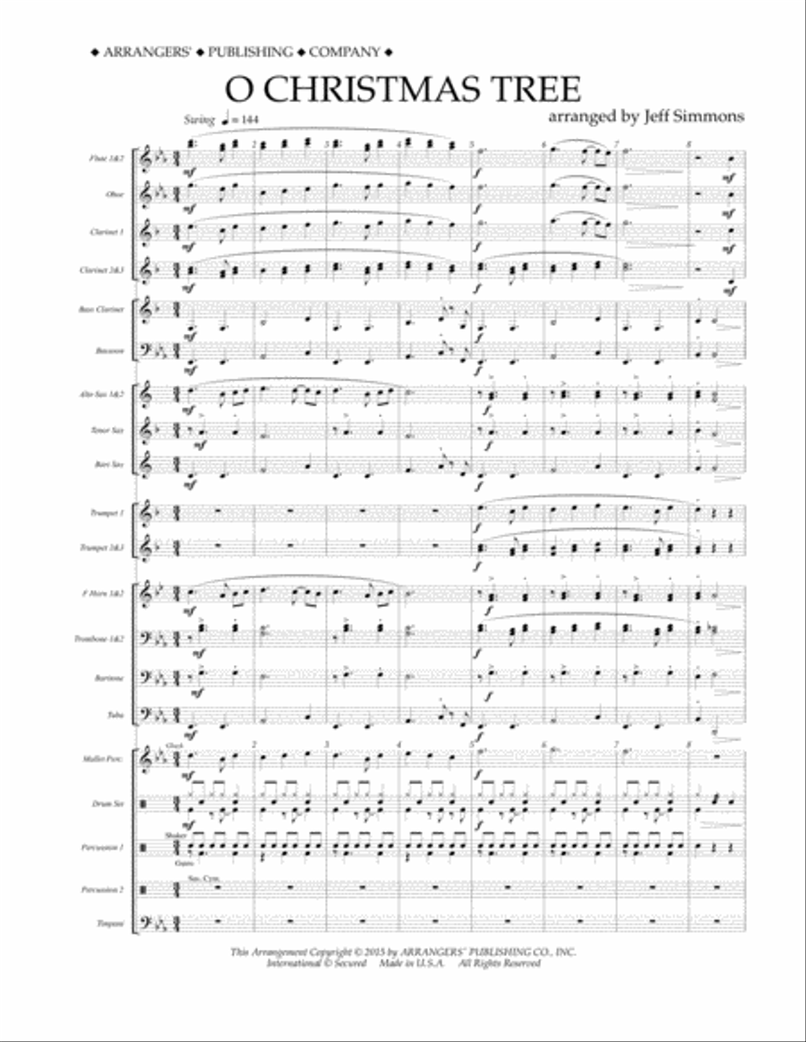 O Christmas Tree - Conductor Score (Full Score) Concert Band scores gallery preview page 1
