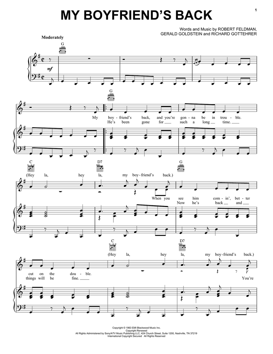 My Boyfriend's Back My Boyfriend's Back Acoustic Guitar scores gallery preview page 1