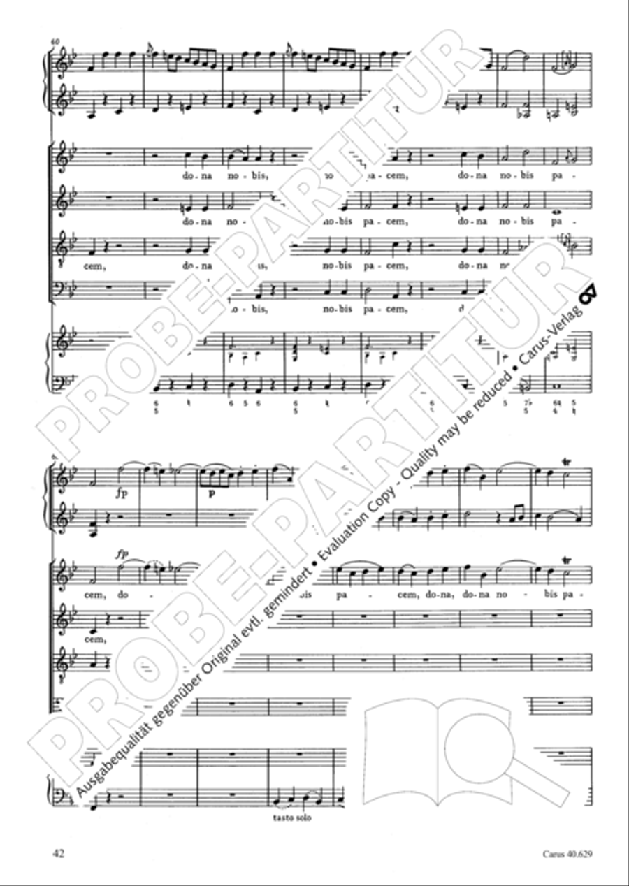 Missa brevis in B flat major 4-Part scores gallery preview page 43