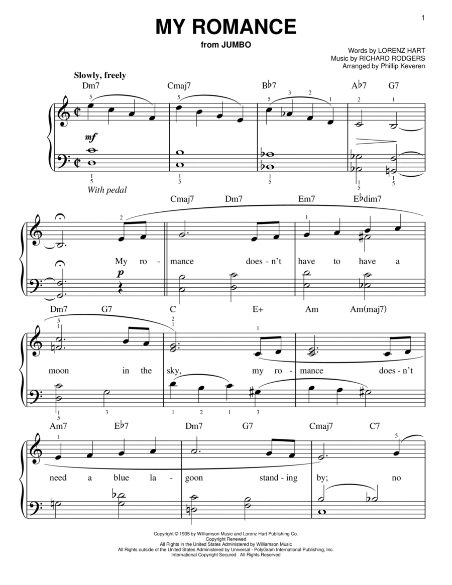 My Romance (arr. Phillip Keveren) Easy Piano scores gallery preview page 1