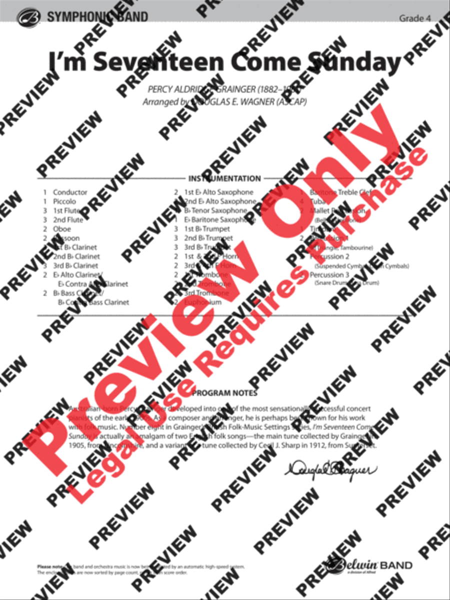I'm Seventeen Come Sunday Concert Band scores gallery preview page 22