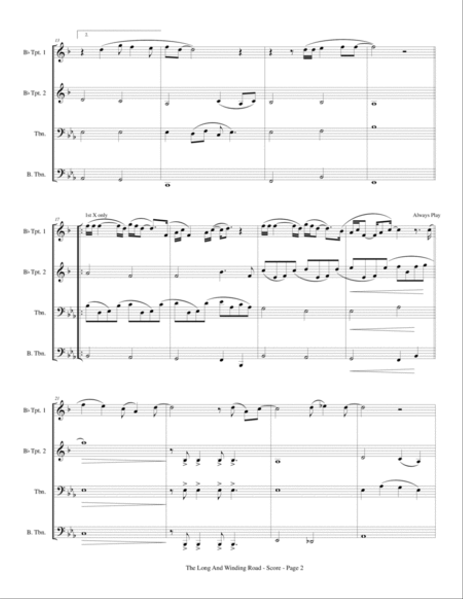 The Long And Winding Road Brass Ensemble scores gallery preview page 4
