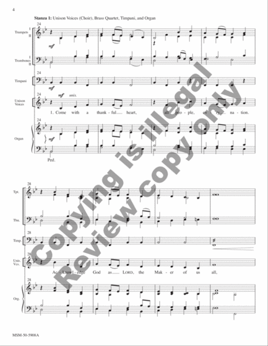 Come with a Thankful Heart (Full Score) Choir scores gallery preview page 5