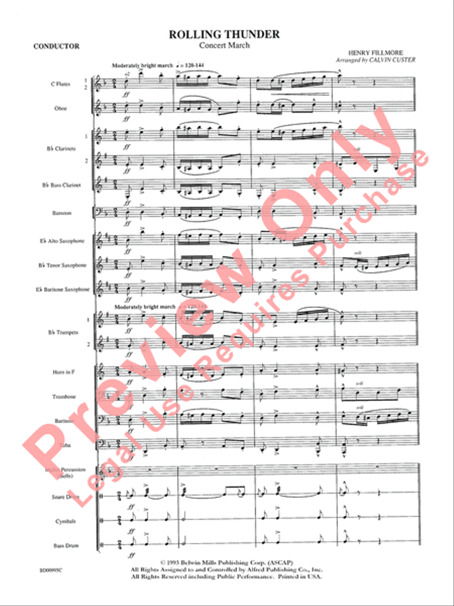 Rolling Thunder (Concert March) Concert Band scores gallery preview page 4