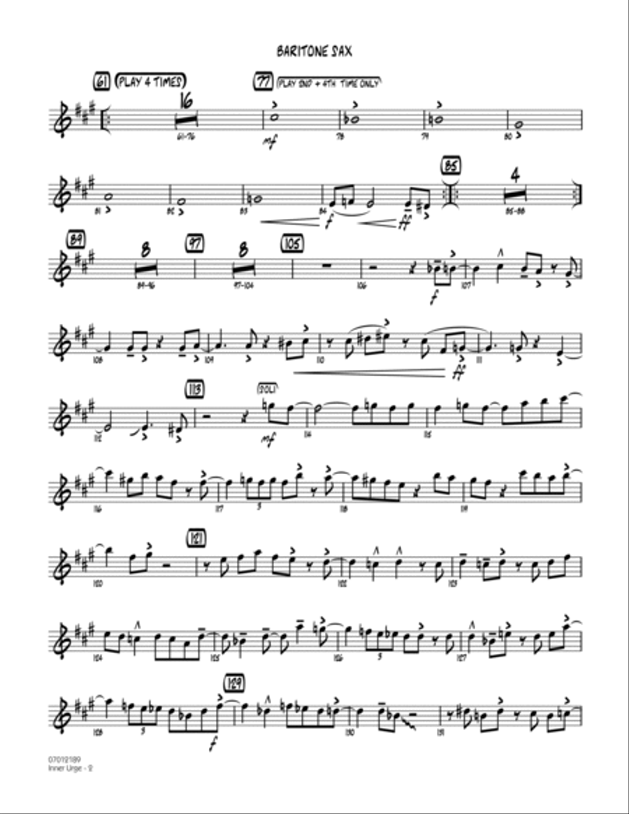Inner Urge - Baritone Sax Baritone Saxophone scores gallery preview page 2
