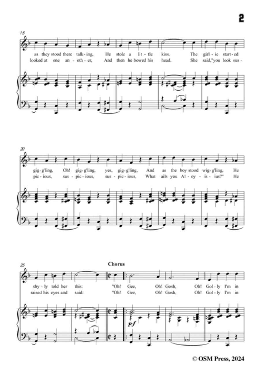 Ernest Breuer-Oh!Gee,Oh!Gosh,Oh!Golly I'm In Love,in F Major Voice scores gallery preview page 3